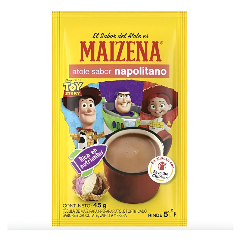 Fécula De Maíz Maizena Atole Sabor Napolitano 9 Pzs De 47gr