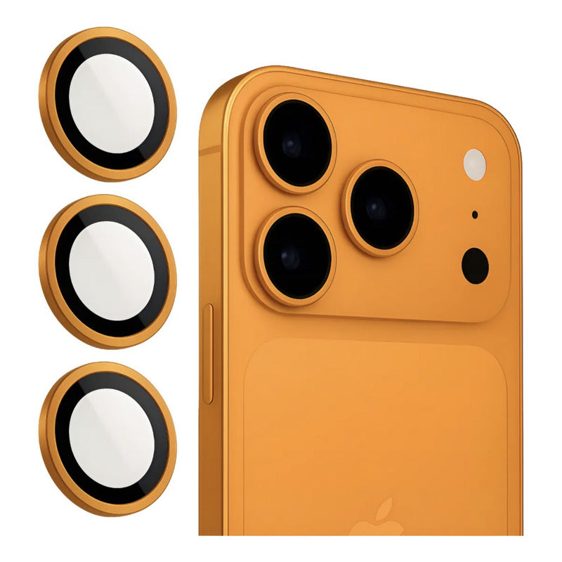 Protector De Camara Para iPhone 17 Pro Max 17 Pro Lente Mica Naranja
