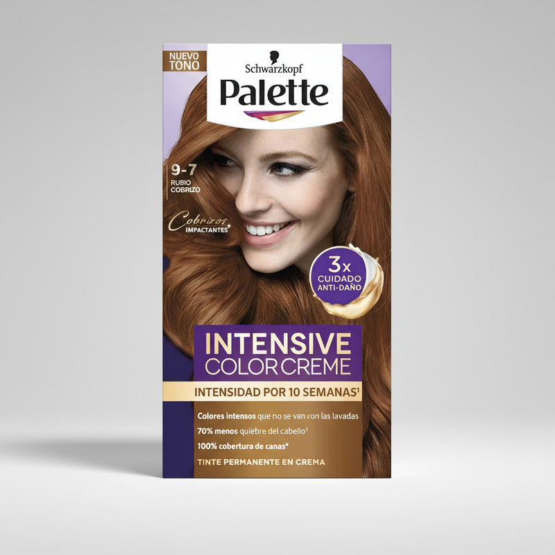 Tinte Para Cabello Palette 9-7 Rubio Cobrizo 6 Pzas De 50ml Rubio Cobrizo 9-7