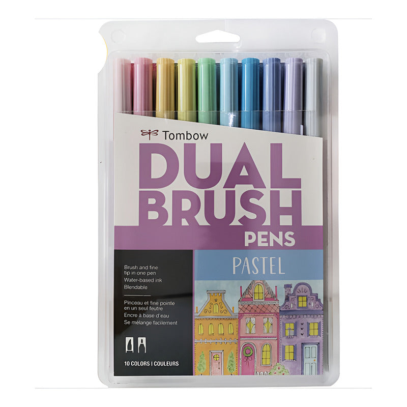 Marcadores Tombow Pastel Punta Pincel Lavables 10 Unidades