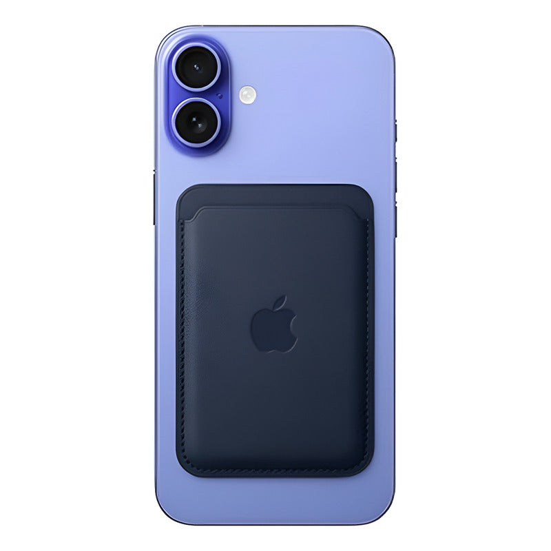 Cartera De Piel Con Magsafe Para iPhone Azul Oscuro Tipo Piel