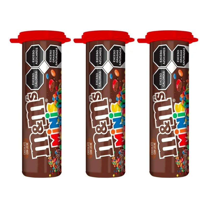 Chocolate Con Leche M&ms Minis 3 Tubos De 50,2 Gr