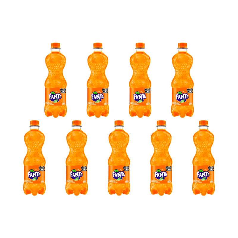 Refresco Fanta Sabor Naranja 9 Piezas De 600ml