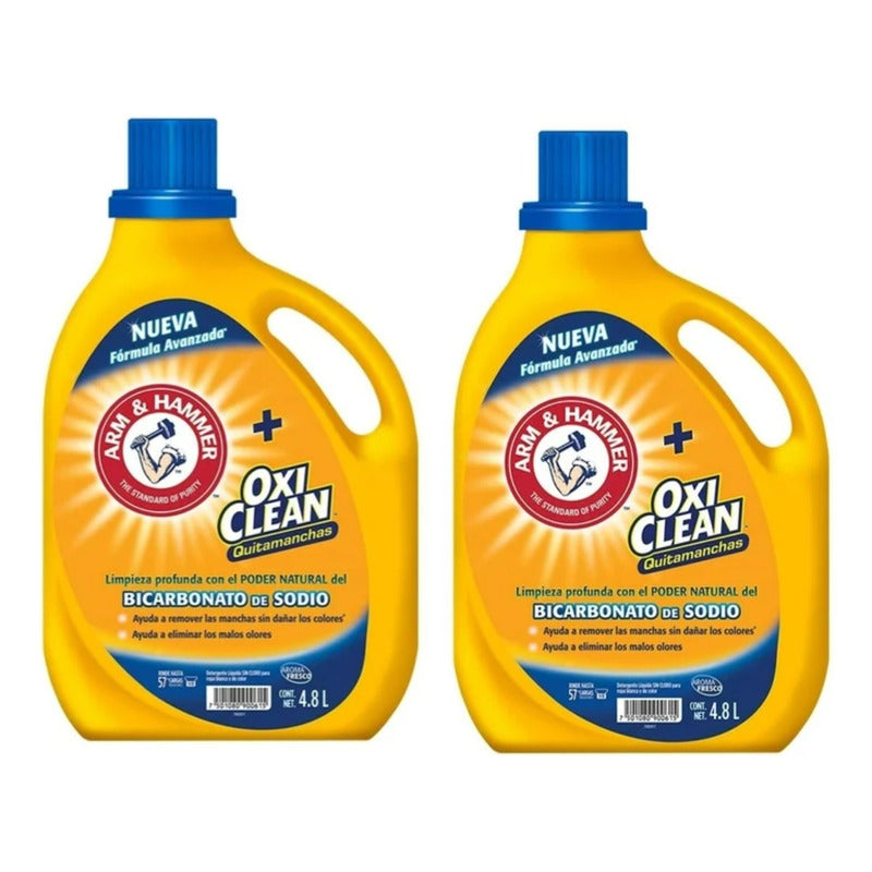 Detergente Líquido Oxi Clean Arm & Hammer 4.8l (2pzas)