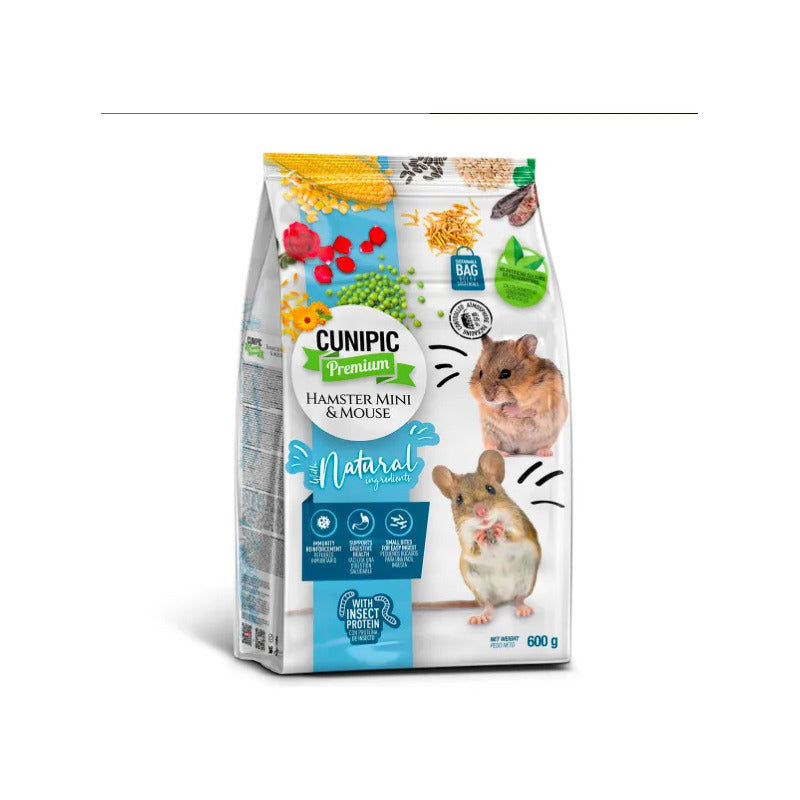 Cunipic Premium Alimento Para Hámster Mini Y Ratón, 600 G