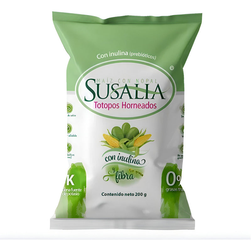 Totopos Susalia Horneados Maiz Con Nopal 4 Piezas De 200gr
