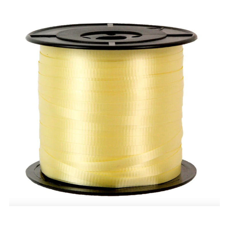 Listón Curling Color Amarillo Claro 1 Carrete De 5mm X 91m Amarillo Claro Curling