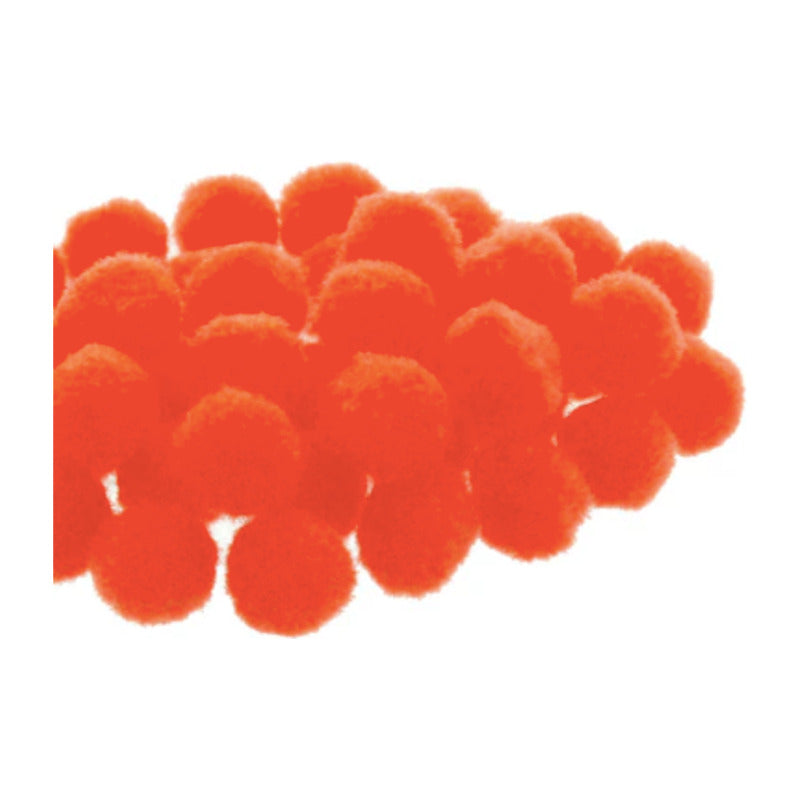 Mercería Pom Poms De 19mm Color Naranja 3 Paq De 100pz