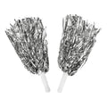 Pompones De Porrista Color Plata 2 Piezas De 38cm Plateado
