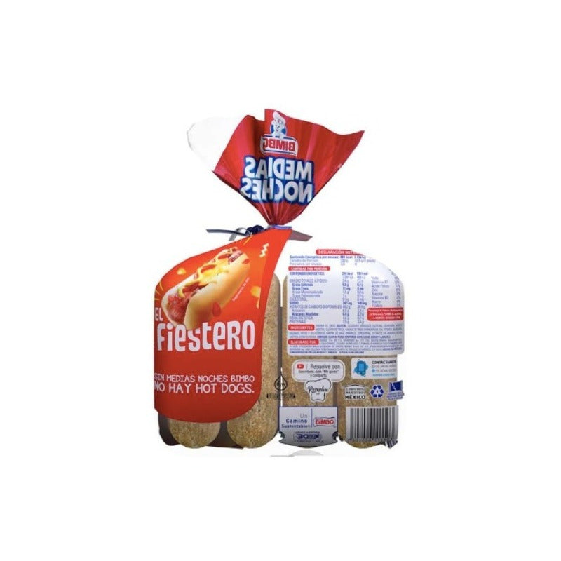 Pan Para Hot Dog Bimbo Medias Noches 8 Piezas 3bolsas D