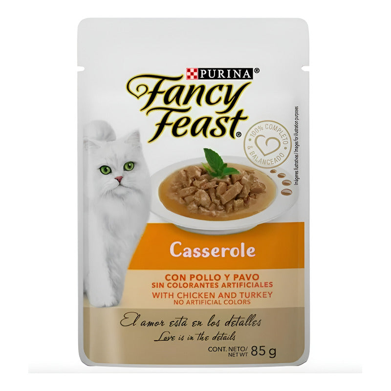 Alimento P/ Gato Fancy Feast Casserole Pollo/pavo 6pz De 85g