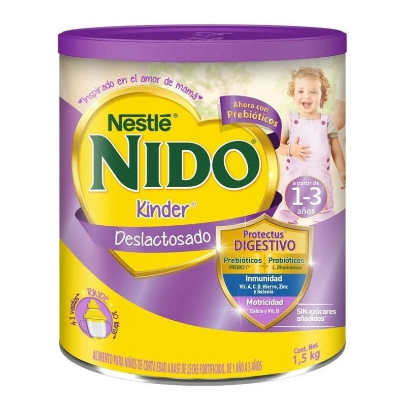 Nido Kinder Deslactosado 1 A 3 Años 1.5 Kg(2latas)w