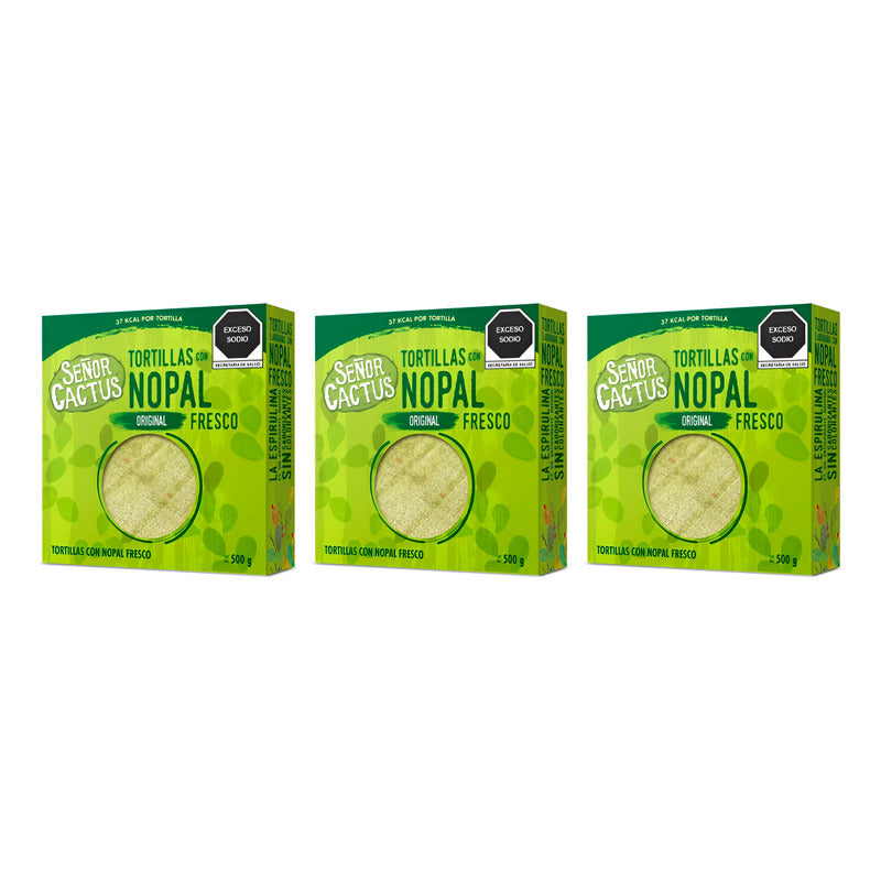 Tortillas De Nopal Señor Cactus 3 Piezas De 500gr