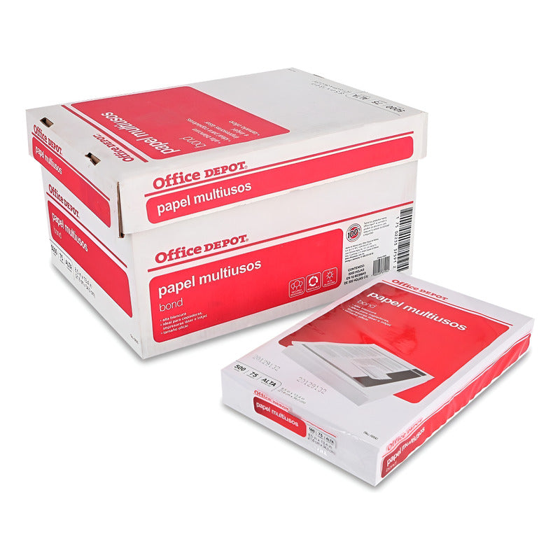 Caja De Papel Blanco / 10 Paquetes De 500 Hojas C/u Blanco