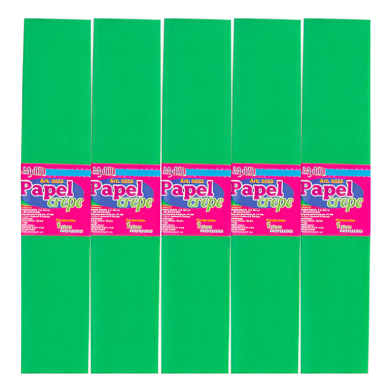 Papel Crepe Color Verde Limon De 50cm X 2m 20 Pliegos Verde Lima Papel Crepe