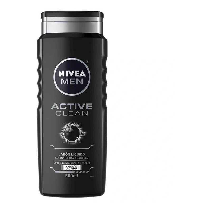 Jabón Líquido Corporal Nivea Active Clean Carbón Act 500ml