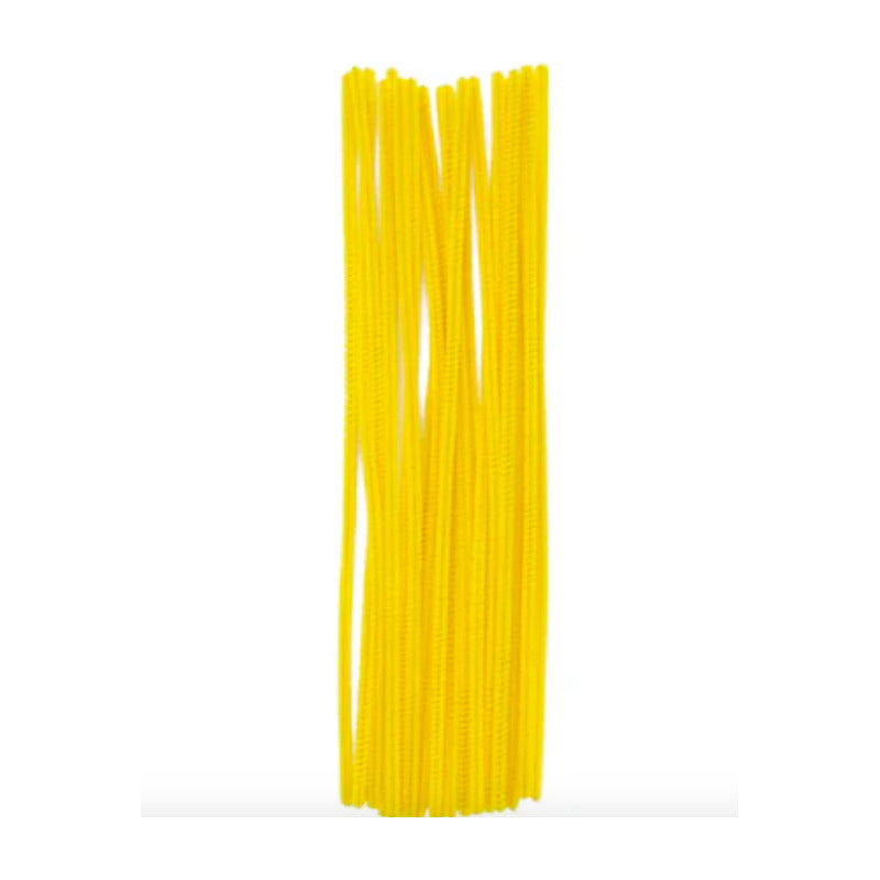 Limpia Pipas Chenille Terciopelo Amarillo Oscuro 30cm 200pz