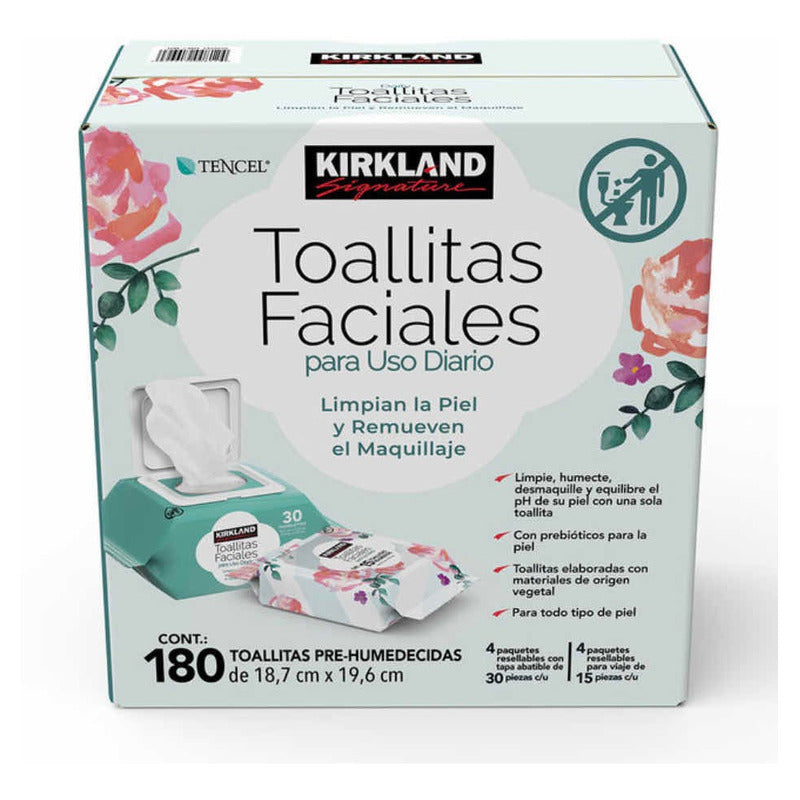 Toallitas Faciales Kirkland 180 Pzas