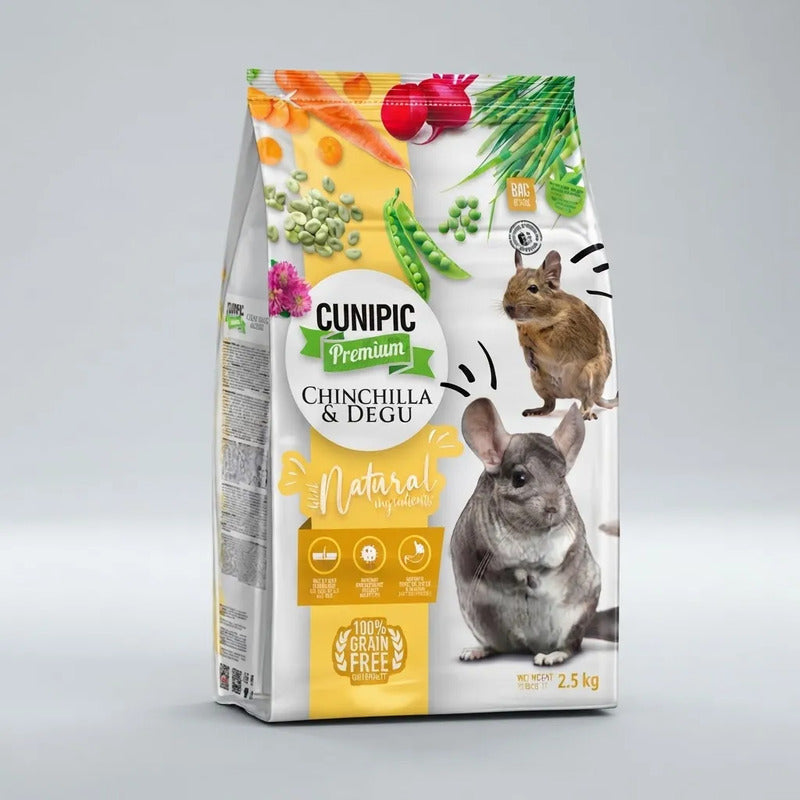 Cunipic Premium Alimento Para Chinchilla Y Degu, 2.5 Kg