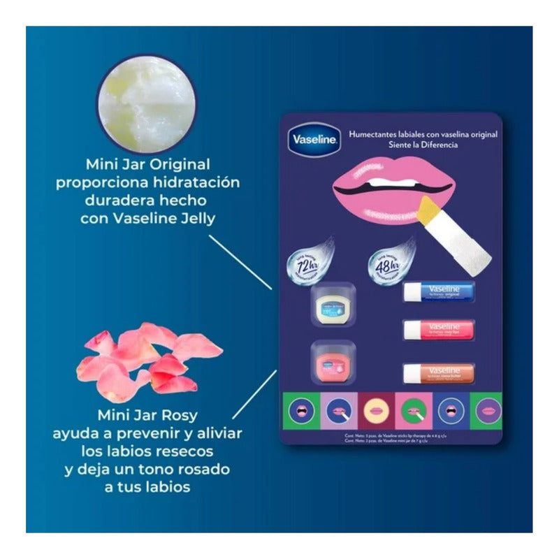 Bálsamo Labial Vaseline Kit Con 5 Piezas
