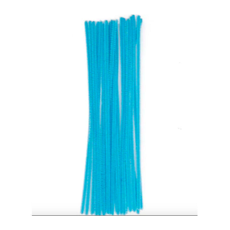 Limpia Pipas Chenille Natural Color Azul Claro De 30cm 72pz