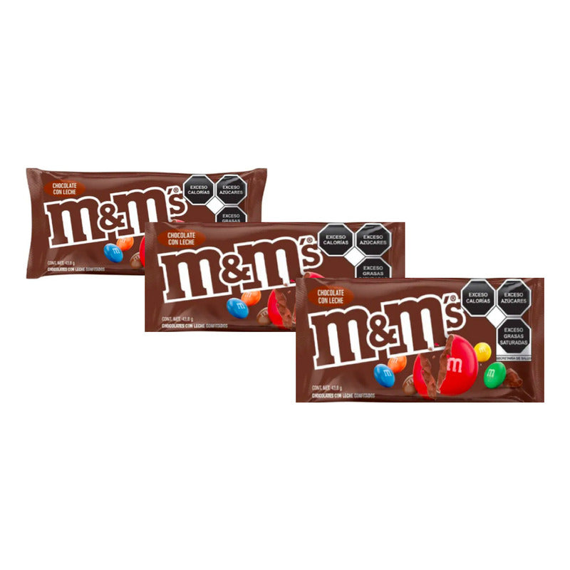Chocolates M&m Con Leche Confitados 12 Paquetes De 43.8g