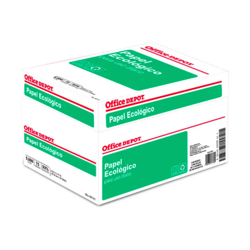 Caja De Papel Reciclado Ecológico Carta 5000 Hojas Blanco