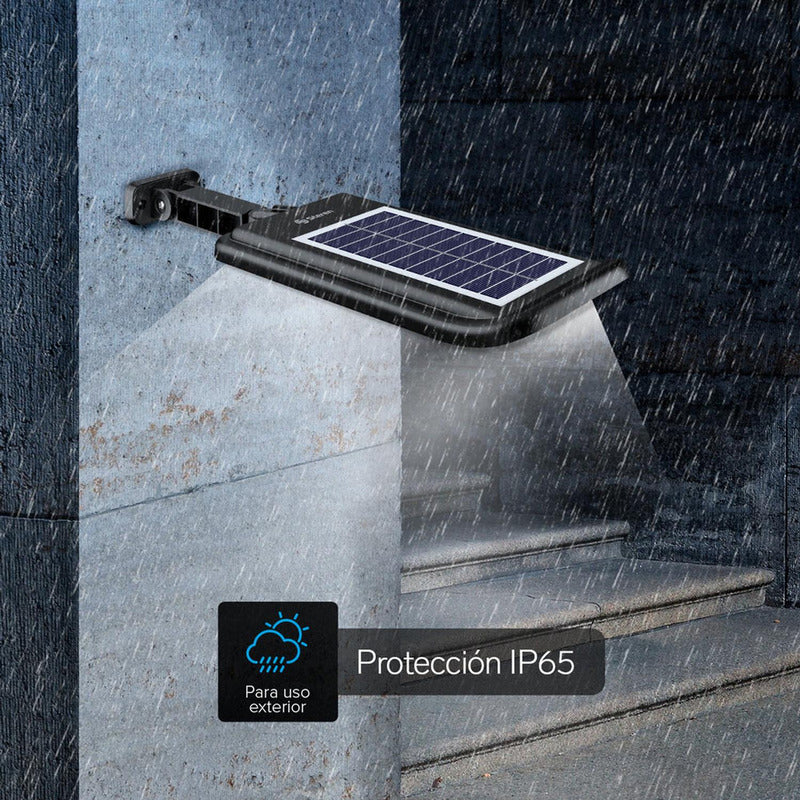 Steren Lámpara Led Con Sensor De Movimiento, Panel Solar | Lam-081 Negro