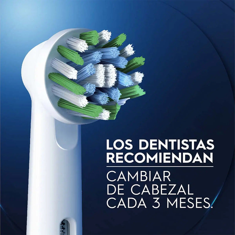 Cabezal Redondo De Repuesto Para Cepillo Eléctrico Oral-b Precision Clean, 4 Unidades Blanco/azul