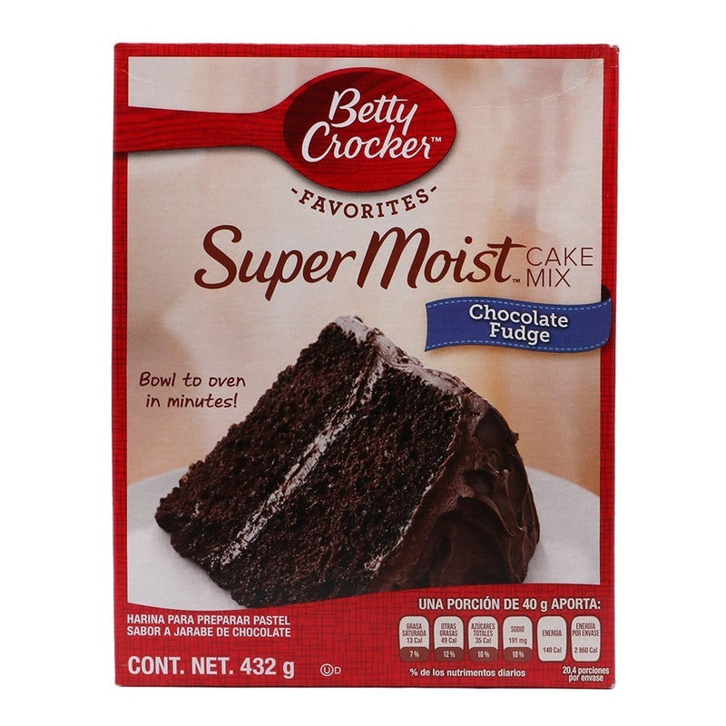 Harina Para Pastel Chocolate Fudge Betty Crocker (4 Piezas)