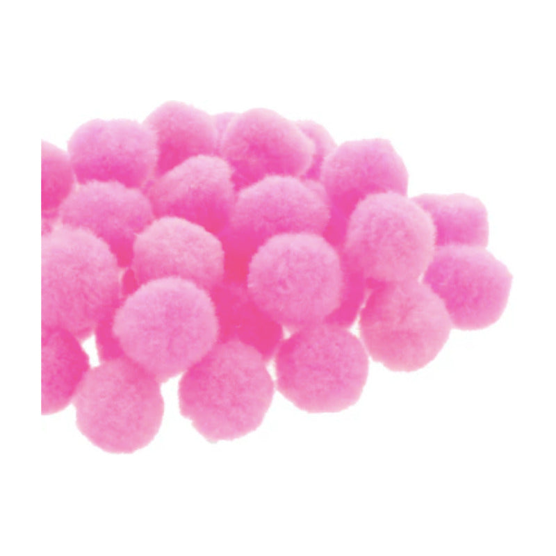 Mercería Pom Poms De 19mm Color Rosa 3 Paq De 100pz