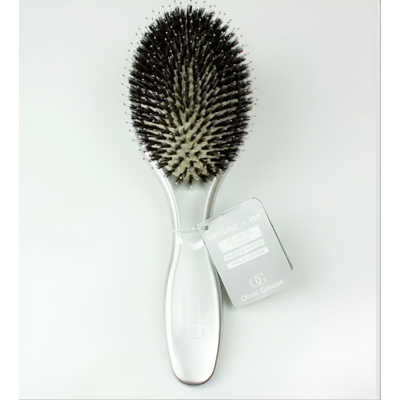 Cepillo Acolchado Anti-frizz Con Cerdas Naturales Gris