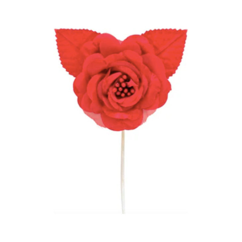 Flor Artificial Rosa Color Rojo De 5.5cm 12 Piezas Rojo