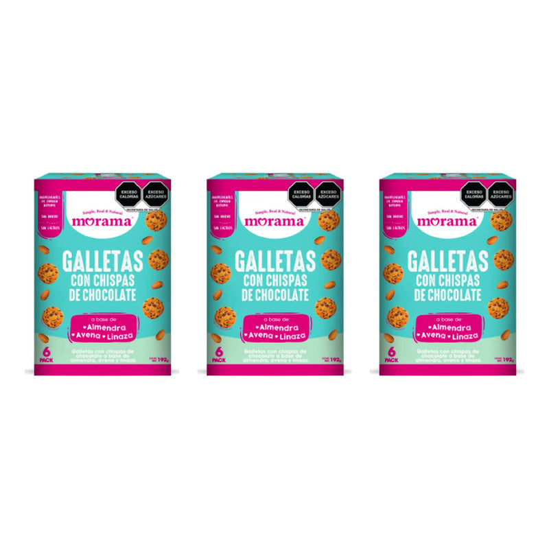 Galletas Con Chispas Chocolate Morama 3 Piezas De 192gr