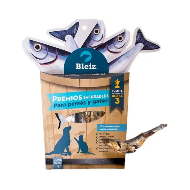 Premio Para Perros Y Gatos, Anchovetas 80 Gr, Bleiz Raw Food