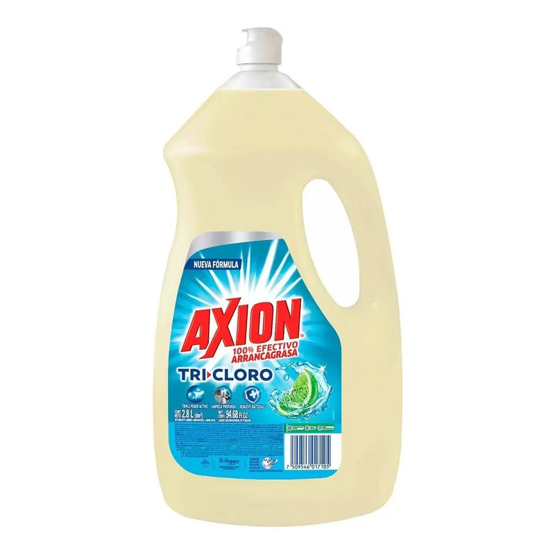 Jabón Liquido Axion Tricloro 2.8 Lts Lavatrastes