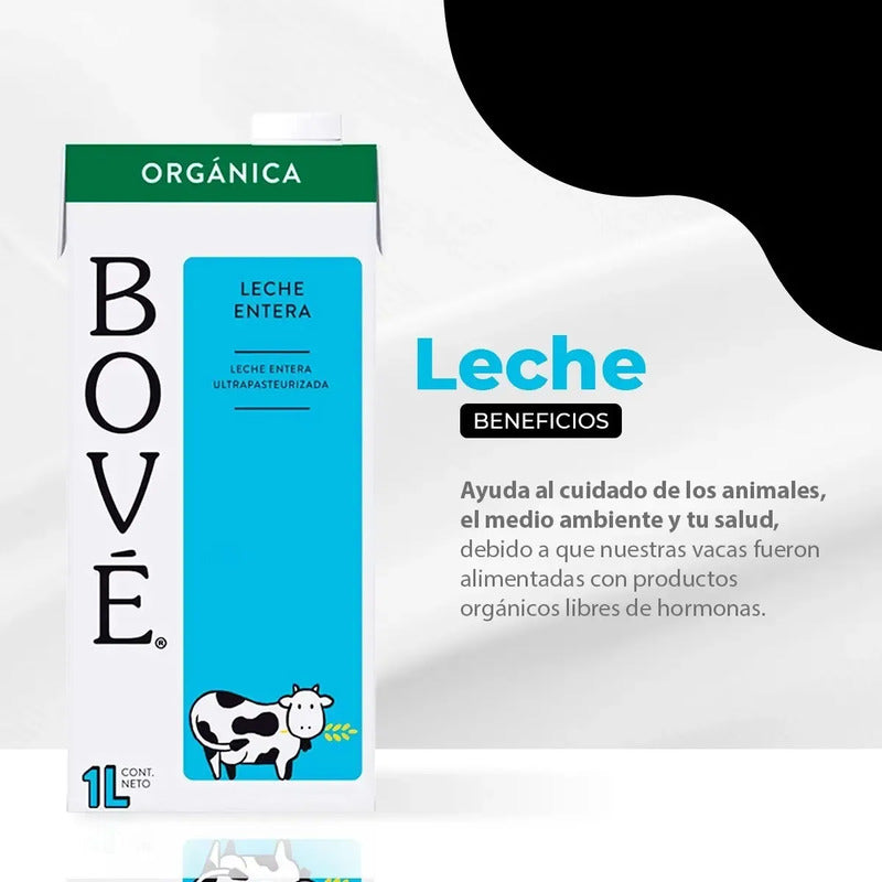 Leche Entera Orgánica Bové 6 Piezas De 1 L