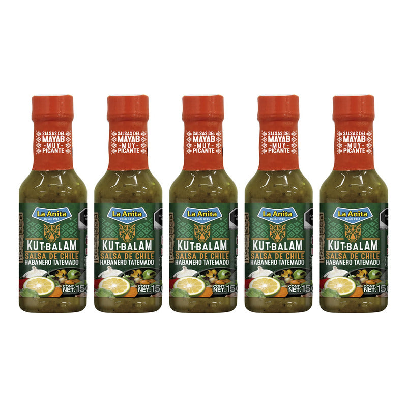 Salsa La Anita Chile Habanero Tatemado Verde 150g 5 Piezas