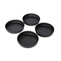 Set De 4 Moldes Para Tarta  Aluminio 12 Cm Gris Obscuro Negro