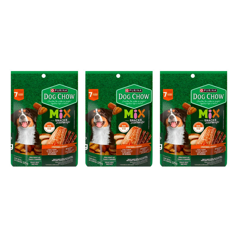 Snack Para Perro Purina Dog Chow Mix Todas Razas 3pz De 225g