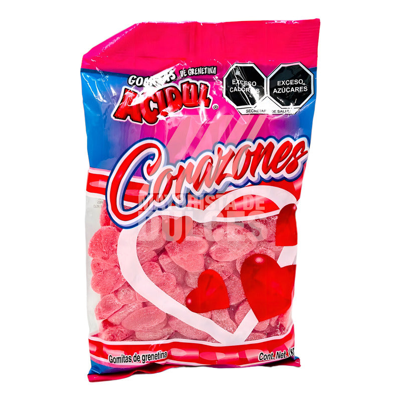 Gomitas De Corazón Rojo Grande Sabor Fresa 1 Kg Acidul
