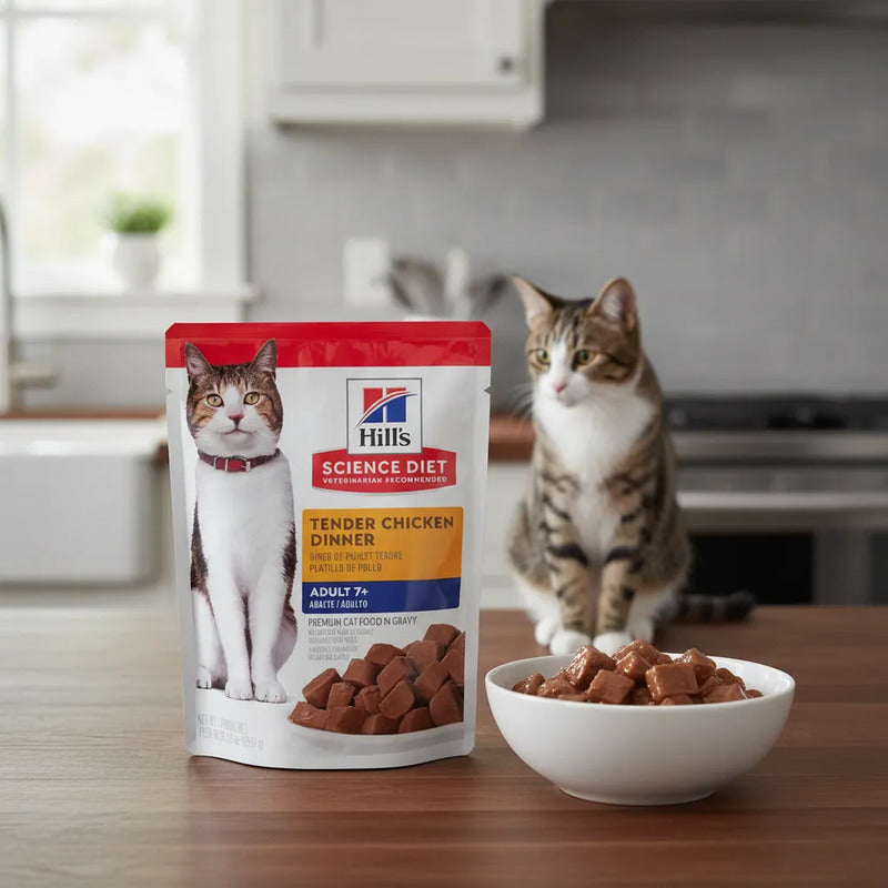 Alimento Húmedo Gato Senior Pollo Trocitos En Gravy, 79 G