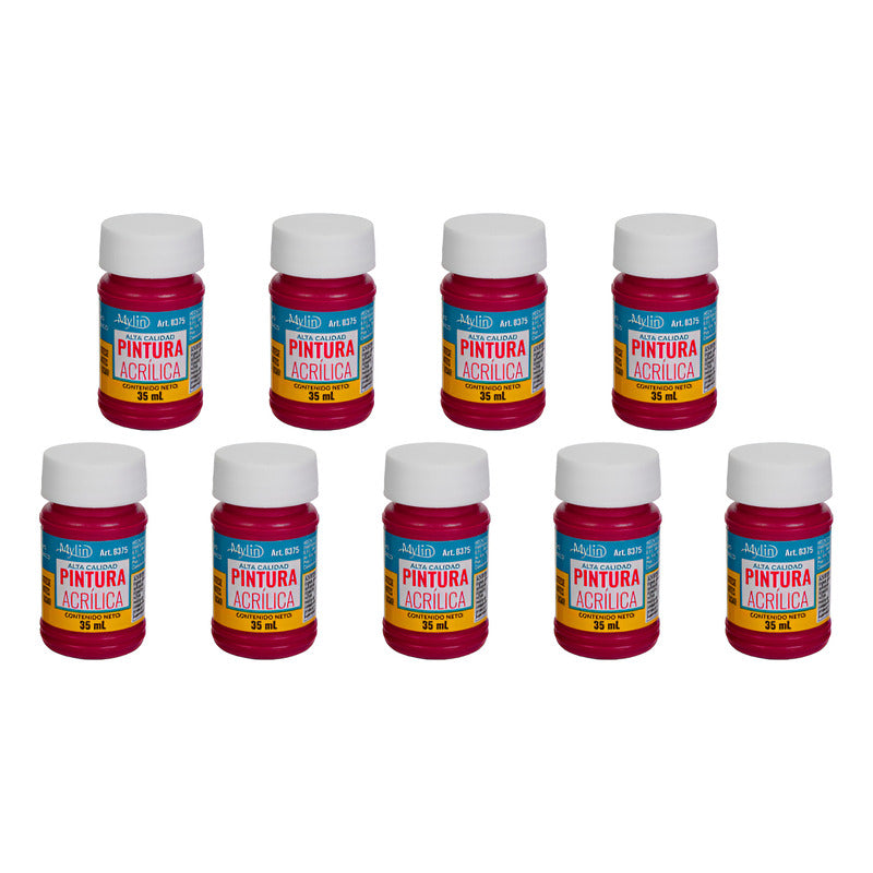 Pintura Acrílica Alta Calidad Color Vino 9 Pz De 35ml Vino