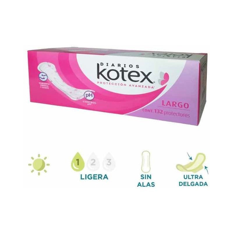 Pantiprotectores Kotex Largos 132 Pzas