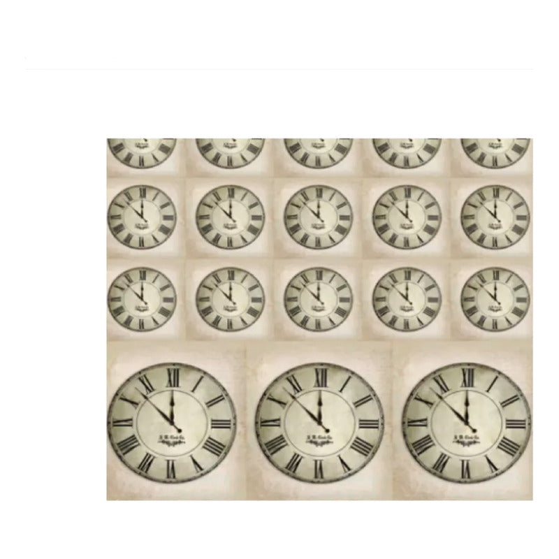Papel Scrap Impreso Diseño De Reloj 30.5x30.5cm 10pz