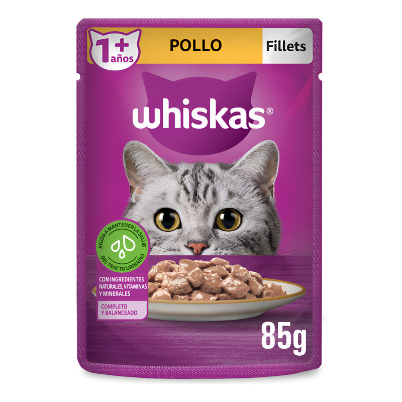 Whiskas Alimento Húmedo Gato Sabor Pollo 24 Sobres