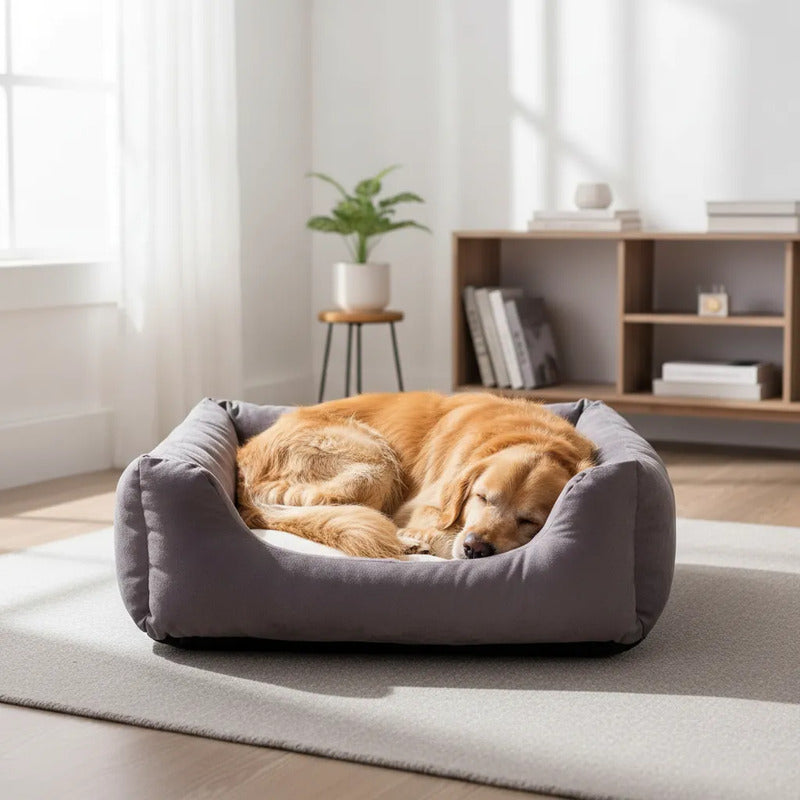 Cama Rectangular Diseño Excava Y Duerme Para Perro, X-grande Gris Oscuro Rectangular