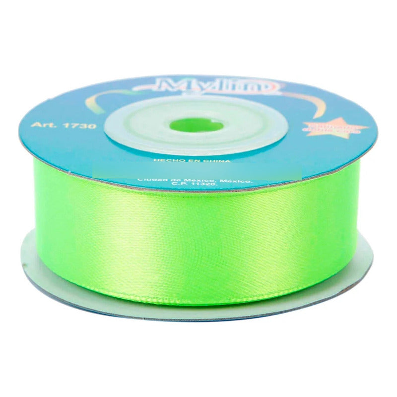 Liston Verde Limon Satinado 23mm 10m Verde Limón Lisa