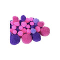 Pom Poms Tamaños Surtidos Color Rosa Y Morado 6 Pzs Con 30gr