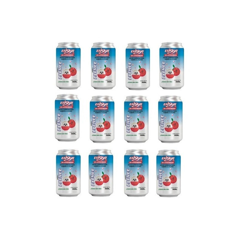 Agua Carbonatada Elisha Aluminium Sabor A Lychee 12 Pz